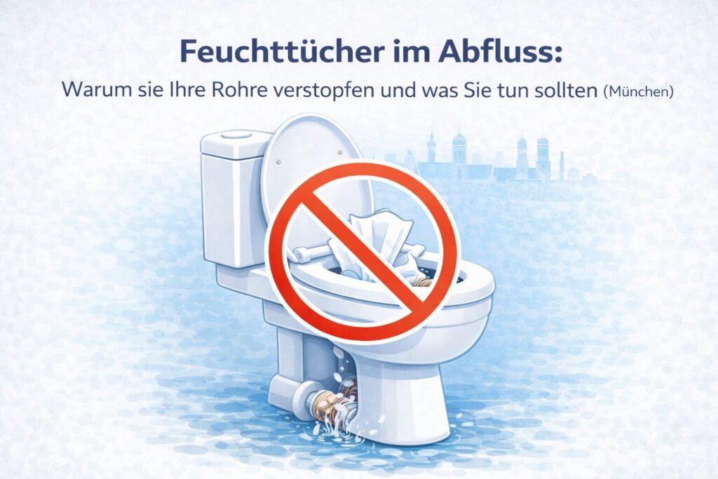 Feuchttücher im Abfluss verstopfen Toilette – Ursache für Rohrverstopfung in München