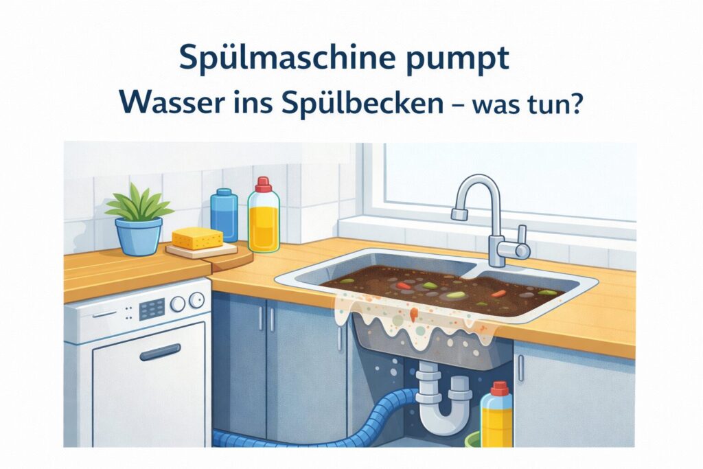 Spülmaschine pumpt Wasser ins Spülbecken wegen verstopftem Küchenabfluss