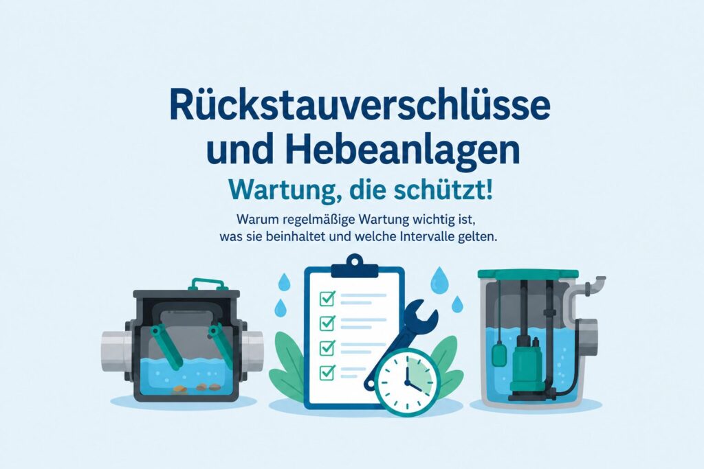 Wartung von Rückstauverschlüssen und Hebeanlagen zum Schutz vor Rückstau und Wasserschäden