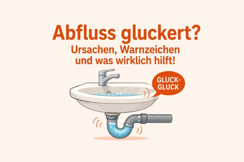 Gluckernder Abfluss im Waschbecken als erstes Warnzeichen einer Rohrverstopfung